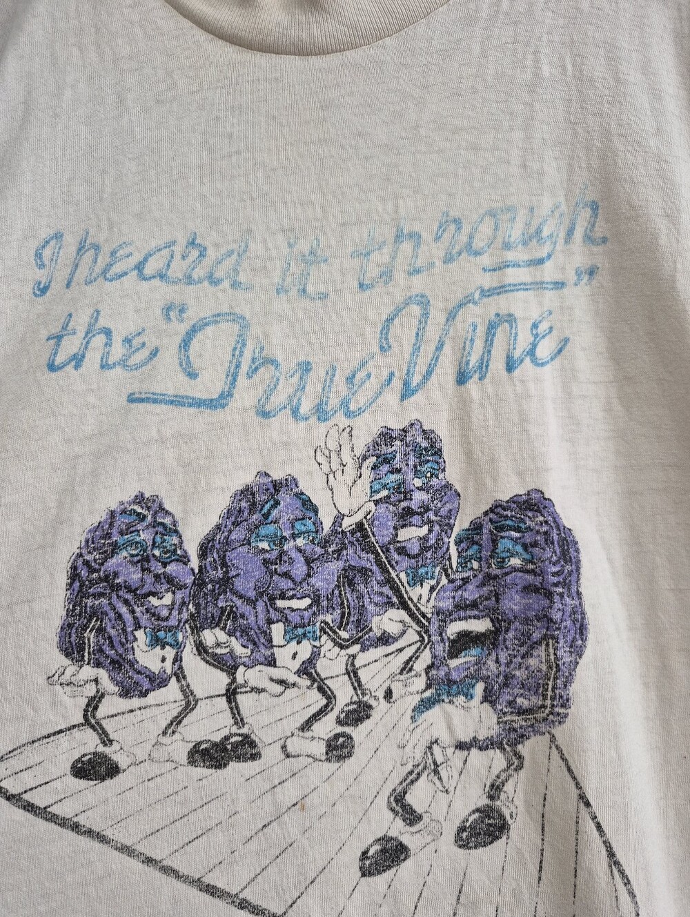 Vintage 80s California Raisins Heard It Through The Grapevine Tee Distressed XXL